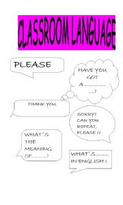 CLASSROOM LANGUAGE BUBBLES 