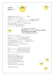 English Worksheet: Song: Halo