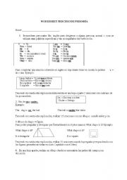 English worksheet: worksheet third level