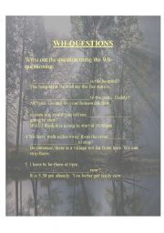 English worksheet: The Wh-Qurstions