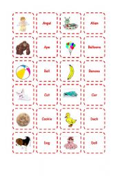 English Worksheet: Memory Game - My first words