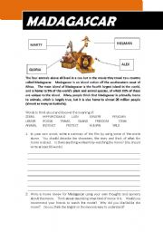 English Worksheet: Madagascar movie review