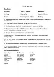 English Worksheet: Book review