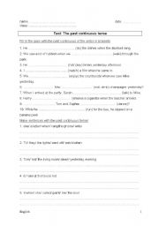 English worksheet: test 