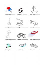 English worksheet: toys and have got