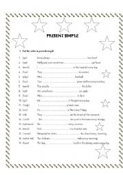 English Worksheet: present simple 