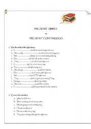 English worksheet: present simple or presenr continuous?