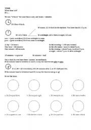 English worksheet: Telling the time