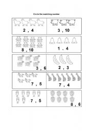 English worksheet: Circle the right number- Worksheet