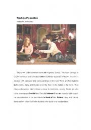 English Worksheet: Preposition in Harry Potter