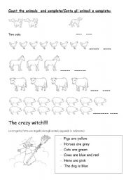 English worksheet: Numbers and Farms animals