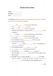 English worksheet: Revision Test onTenses