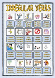 English Worksheet: IRREGULAR VERBS PICTIONARY or A POSTER ( PART -2-)