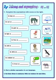 English Worksheet: idioms 1 - similes as ... as