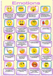 English Worksheet: Emotions Pictionary