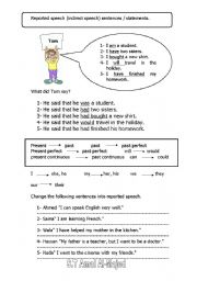 Reported speech sentences