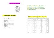English worksheet: activities about numbers