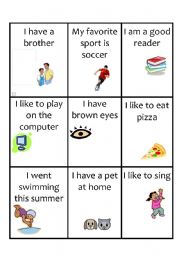 English Worksheet: Get to Know you Game