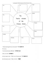 English Worksheet: Learning Chinese Zodiec