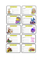 English Worksheet: Easter awards