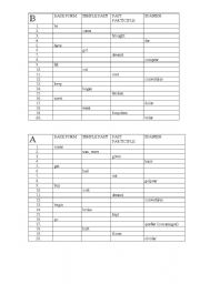 English worksheet: Irregular verbs test