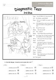 English Worksheet: Diagnostic test