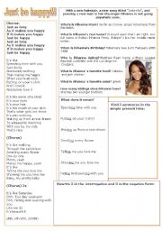 English Worksheet: Just be happy - rihanna