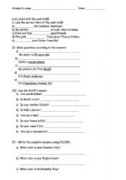 English worksheet: Exercise