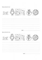 English worksheet: beginning writing