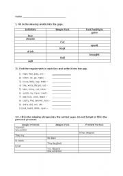 English Worksheet: irregular verbs