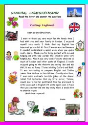 English Worksheet: Reading , language and writing exercices that form a test