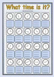 English Worksheet: WHAT TIME IS IT?