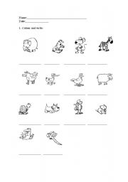 English worksheet: Animal ws