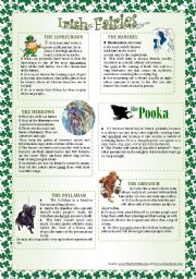 English Worksheet: IRISH FAIRIES