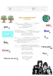 English Worksheet: What a wonderful world by Ramones