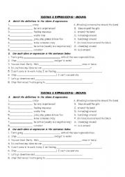 English worksheet: Idioms and Expressions using 