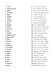 English Worksheet: professions