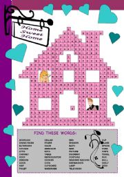 English Worksheet: HOME SWEET HOME -  PUZZLE