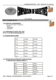 English worksheet: comparison of adjectives