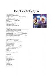 English worksheet: The Climb: Miley Cyrus