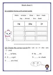 English Worksheet: pronouns