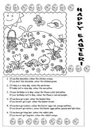 English Worksheet: EASTER GLYPH