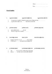 English Worksheet: Family Words