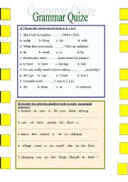 English Worksheet: grammar quize