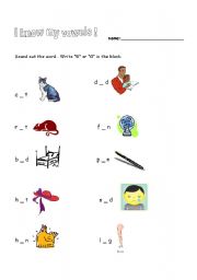 English worksheet: Short Vowels Worksheet