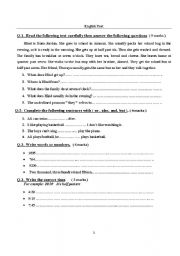 English Worksheet: test