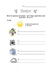 English worksheet: Weather and Temperatures Worksheet- 2 page