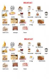 Breakfast vocabulary - ESL worksheet by gsxfmat
