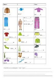 English Worksheet: clothing worksheet