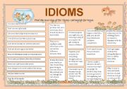 English Worksheet: IDIOMS